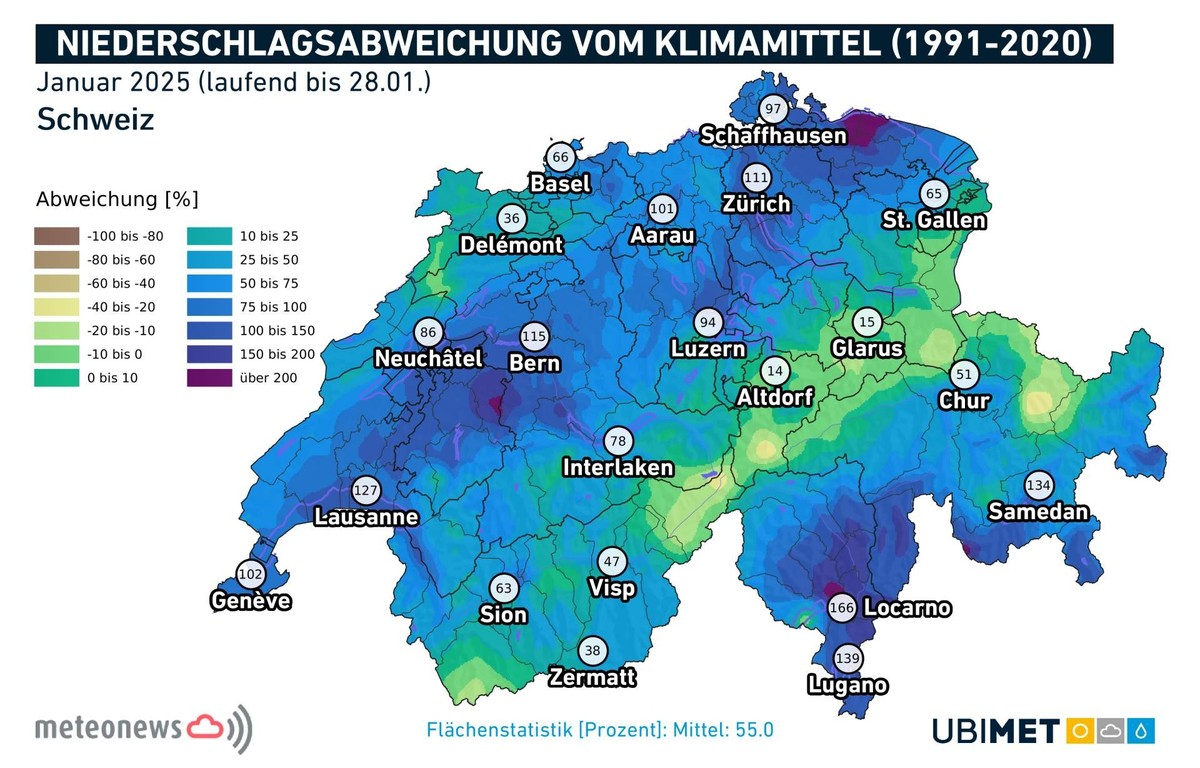 wetter januar 2025 karten niederschlag