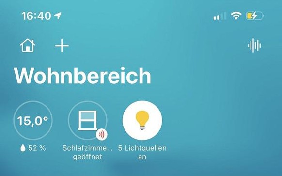 Eve Weather in Homekit: Eher schmale Informationsansicht