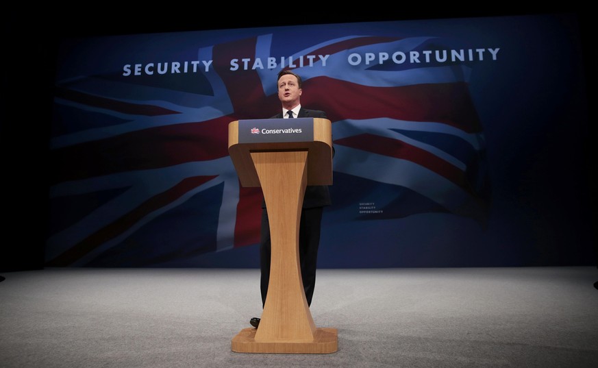 Cameron an der jährlichen Konferenz der Konservativen.<br data-editable="remove">