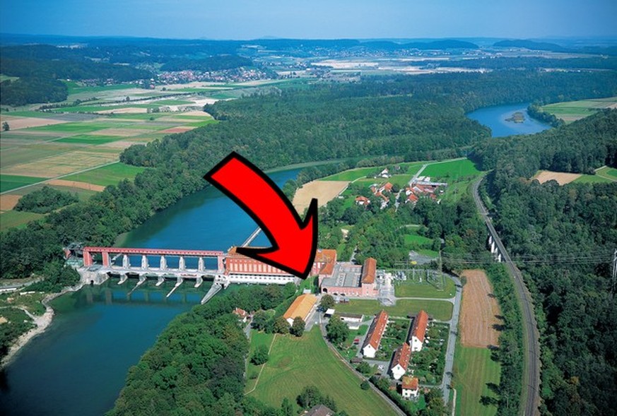 Hier wollte die Axpo die Wasserstoff-Produktionsanlage beim Flusskraftwerk auf dem Gemeindegebiet von Glattfelden ZH bauen.