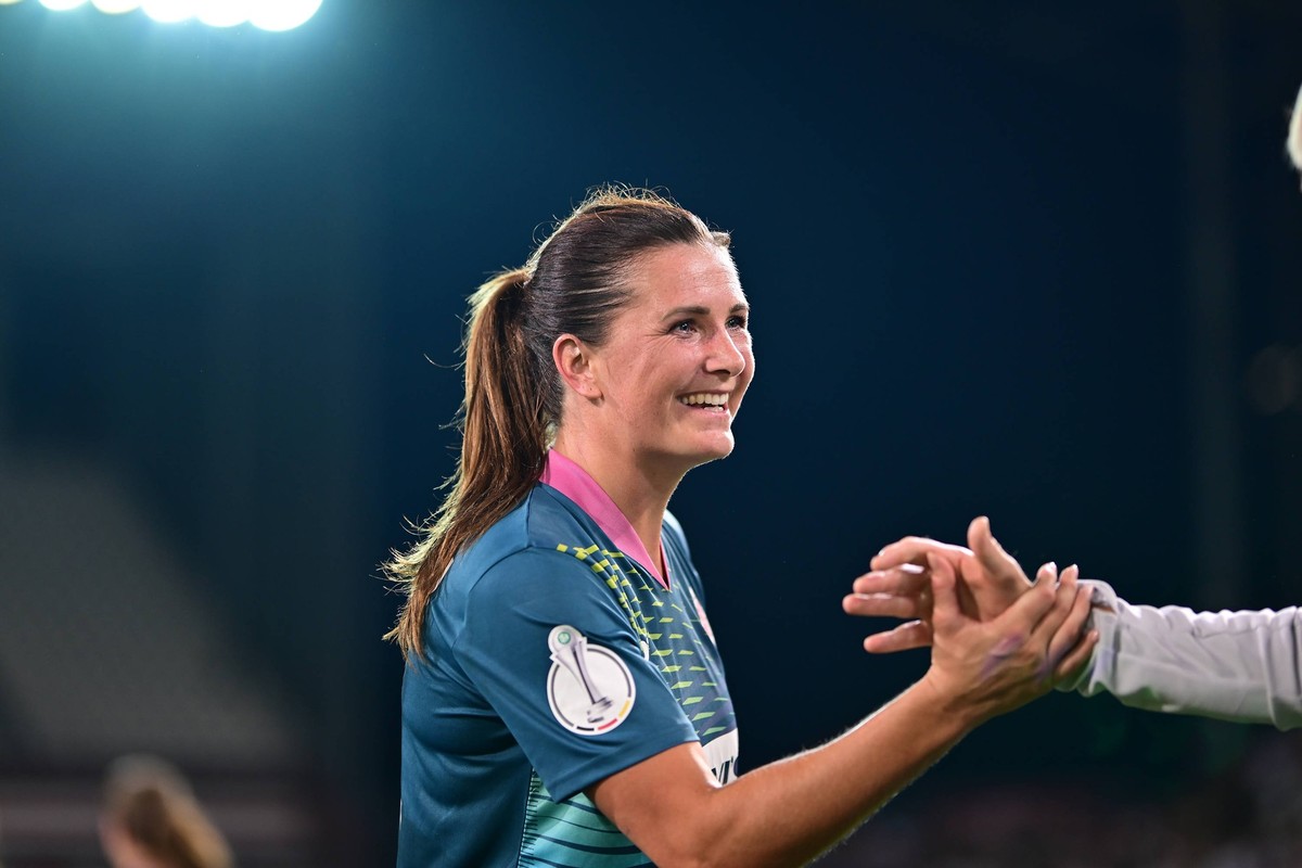 Fu�ball I Frauen I Saison 2023-2024 I DFB-Pokal der Frauen I 2. Runde I FC St. Pauli - Hamburger SV I 08.09.2023 Rachel Miriam Marcia Free Rinast 31, FC St. Pauli Hamburg Millertor-Stadion Bremen Deut ...