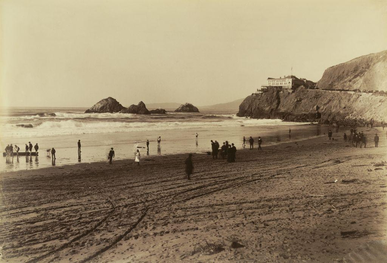 The erste Cliff House, das von 1887 bis 1894 stand.