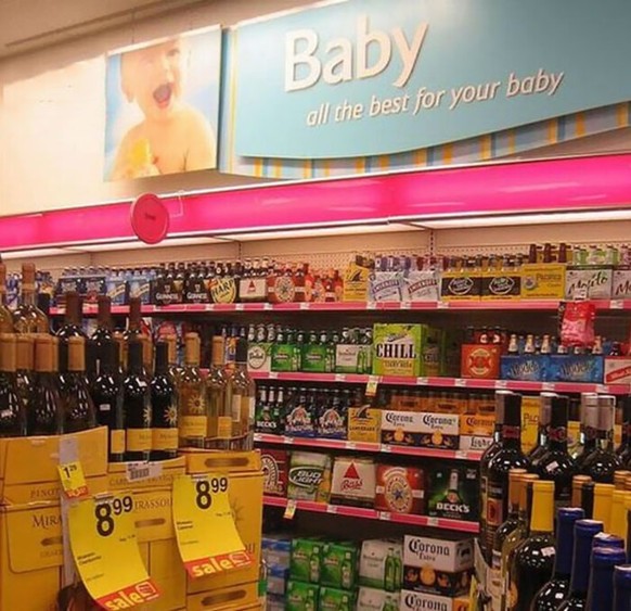 Faildienstag: Alkohol für das Baby im Supermarkt