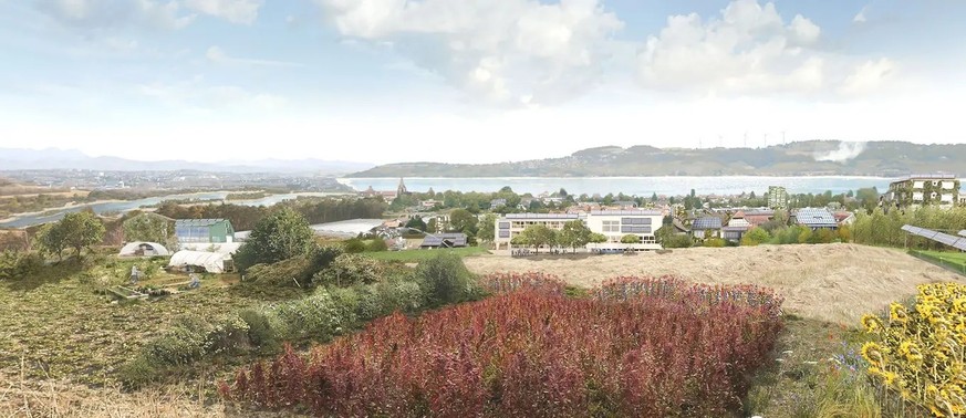 Vorbereitet auf den Klimawandel: Die Bauern bauen trockenheitsresistente Feldfrüchte wie Quinoa an, Solaranlagen auf den Dächern und Windturbinen auf den Hügeln produzieren Energie. Grosse Bäume kühle ...