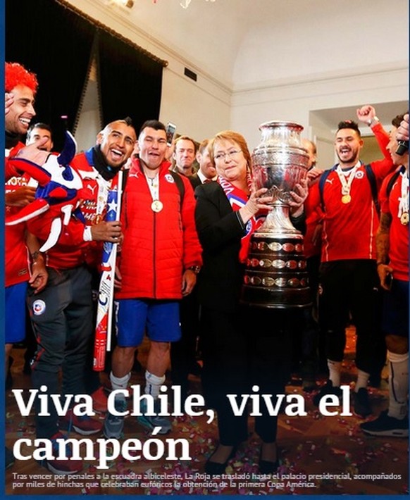 Die «Latercera» fasst sich kurz und heroisch: «Es lebe Chile, es leben die Champions!»