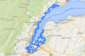 Die ungefähre Strecke der 60. Etappe von Allaman nach Carouge GE.