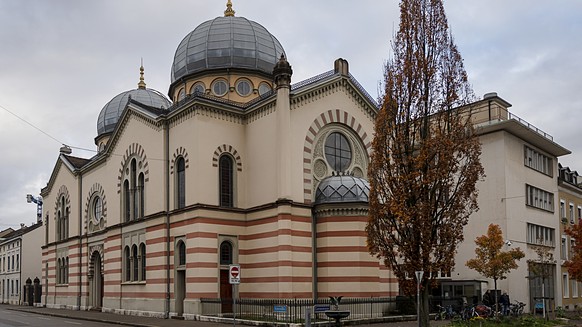 Die Basler Synagoge, die Grosse Synagoge, das Versammlungs- und Gotteshaus der Israelitischen Gemeinde Basel (IGB), fotografiert in Basel am Dienstag, 4. Dezember 2018. (KEYSTONE/Georgios Kefalas)