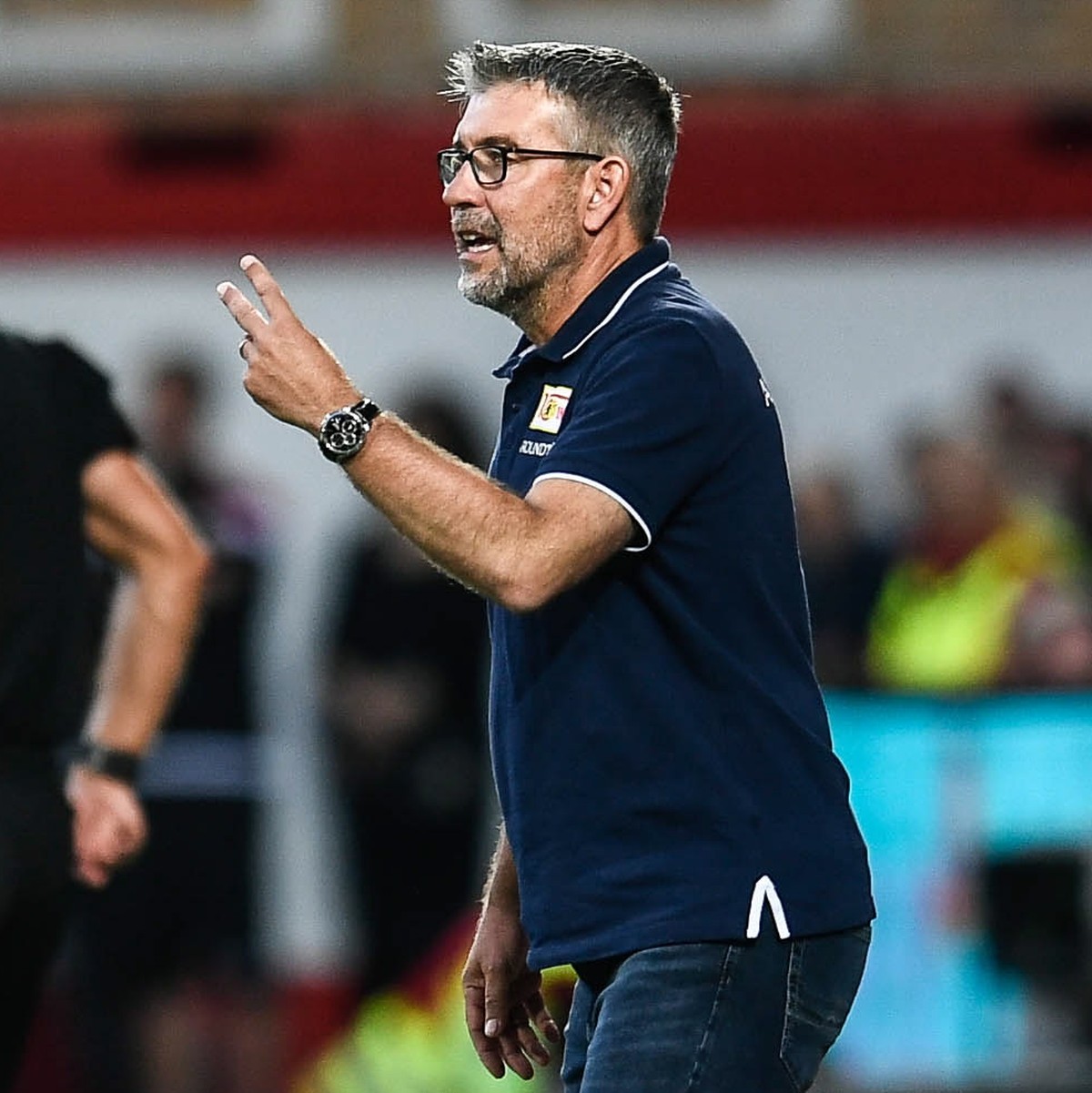 epa07779660 Union's head coach Urs Fischer reacts during the German Bundesliga soccer match between FC Union Berlin and RB Leipzig in Berlin, Germany, 18 August 2019. EPA/FILIP SINGER CONDITIONS  ...