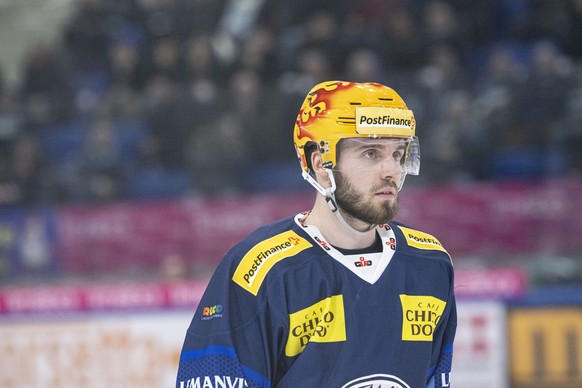 Ambri&#039;s Postfinance Top Scorer Michael Spacek, during the regular season game of the National League Swiss ice hockey championship between HC Ambri-Piotta and the ZSC Lions at the Gottardo Arena  ...