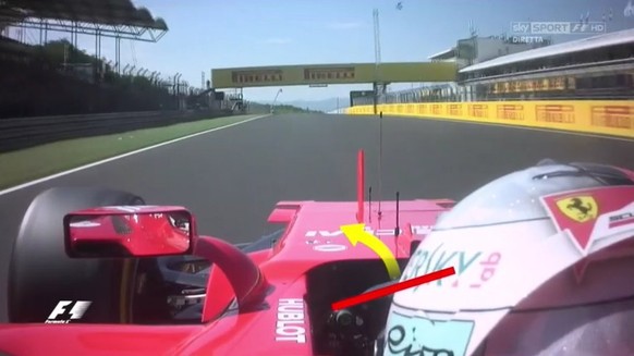Die defekte Steuerung bei Vettel.