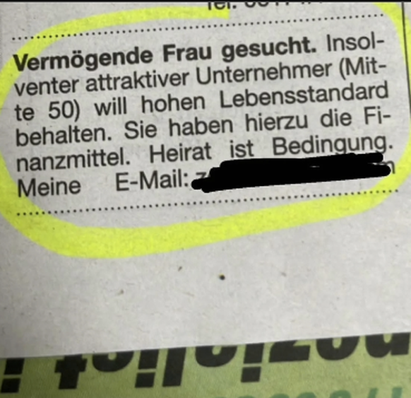 Die lustigsten Fails der Woche: Inserat