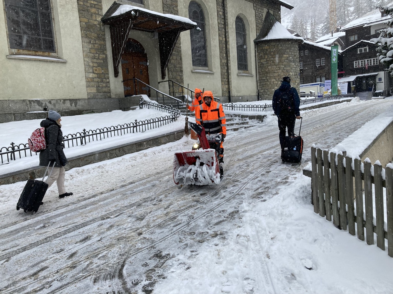 Zermatt winterlich weiss.