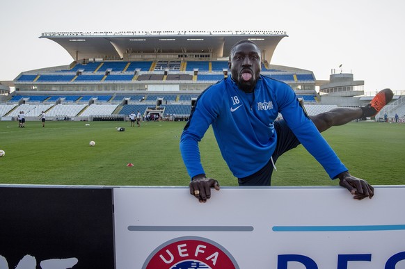 epa07032501 Zuerich`s Pa Modou during the training session the day before the UEFA Europa League match between AEK Larnaca FC and Switzerland&#039;s FC Zuerich, at the Neo GSP stadium in Nikosia, Cypr ...