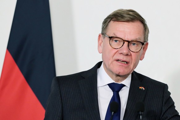 German Foreign Minister Johann Wadephul Speaks during a press conference with his Egyptian counterpart Badr Abdelatty, in Cairo, Egypt, Tuesday, Oct. 7, 2025. (AP Photo/Khaled Elfiqi)