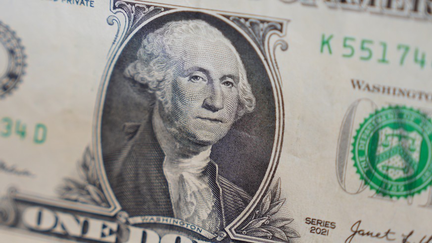 A portrait of George Washington is displayed on a U.S. one-dollar bill in Dallas, Tuesday, April 7, 2026. (AP Photo/LM Otero)
Economy US Dollar
