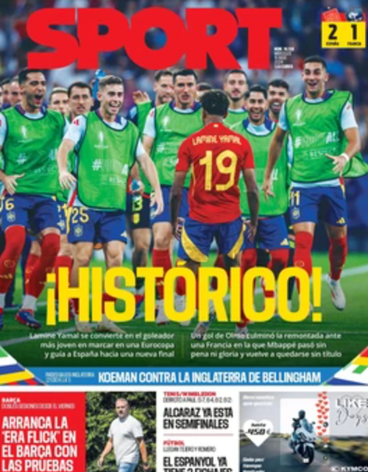 Frontpages Spanien