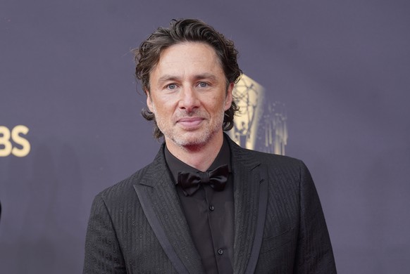 Zach Braff arrives at the 73rd Primetime Emmy Awards on Sunday, Sept. 19, 2021, at L.A. Live in Los Angeles. (AP Photo/Chris Pizzello)
Zach Braff