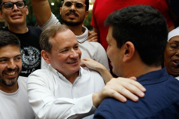 Opposition leader Juan Pablo Guanipa greets political activist Jesus Armas after their release from prison in Caracas, Venezuela, Sunday, Feb. 8, 2026. (AP Photo/Cristian Hernandez)
Venezuela Prisoner ...