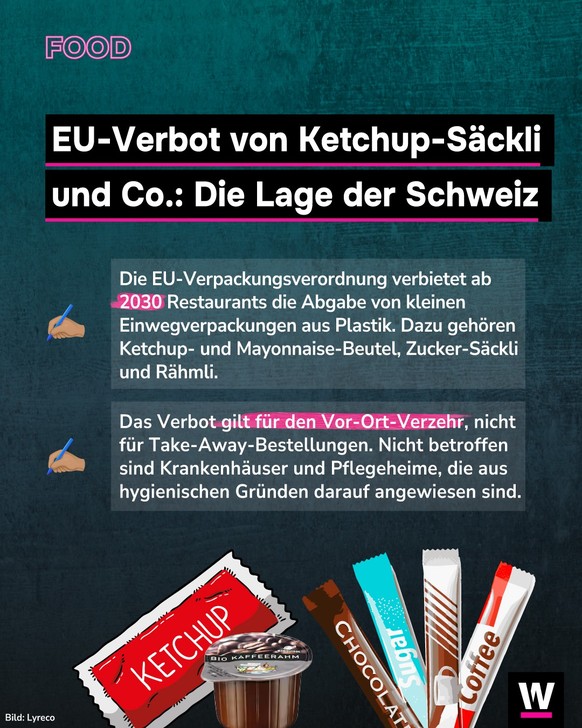 <p>Die EU verbietet ab 2030 kleine Einwegverpackungen.</p>