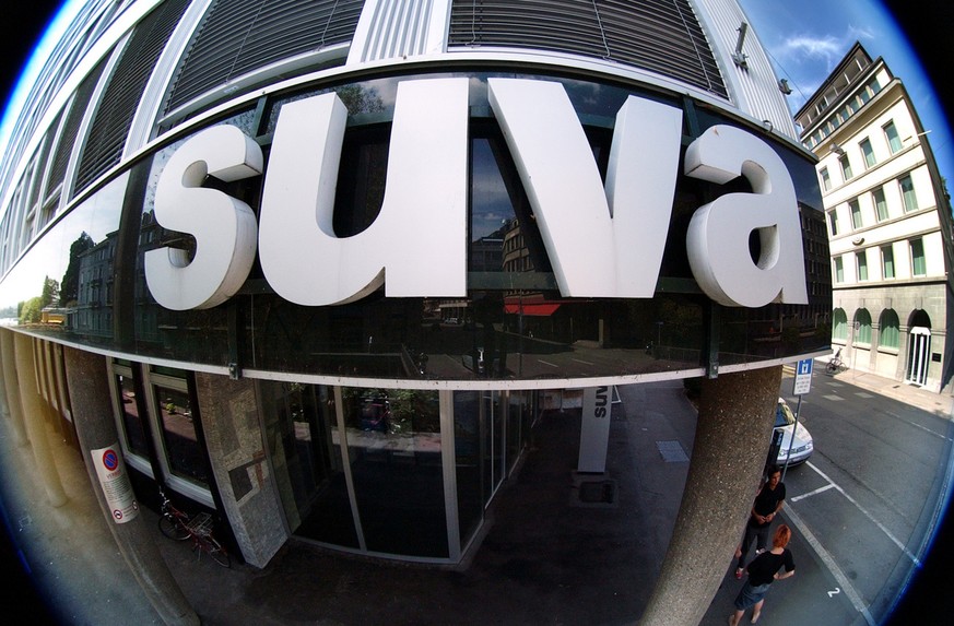 Das Suva Logo am Dienstag, 19. August 2003, in Zuerich. (KEYSTONE/Steffen Schmidt)