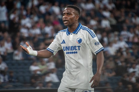 F.C. Copenhagen Vs FC Drita in Copenhagen - 22 Jul 2025 Youssoufa Moukoko 9 of F.C. Copenhagen reacts during the UEFA Champions League 2025/26 Second Qualifying Round match between F.C. Copenhagen and ...