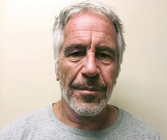 FILE - This March 28, 2017, file photo, provided by the New York State Sex Offender Registry, shows Jeffrey Epstein. Two correctional officers responsible for guarding Jeffrey Epstein the night before ...