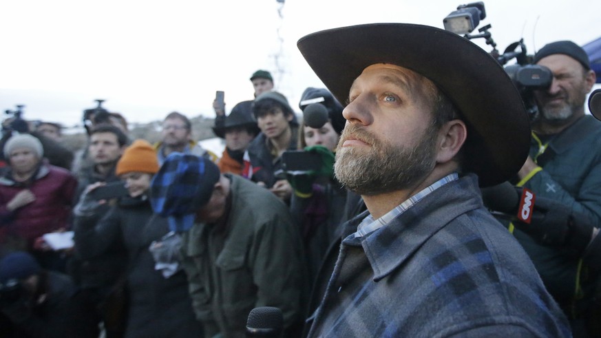 Es gibt Verbindungen der Oregon-Gruppe zu Cliven Bundy, einem stramm rechten Cowboy, dem Vater von Anführer Ammon (rechts).