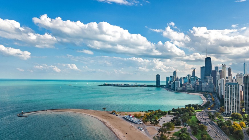 Blick auf den Lake Michigan in Chicago
