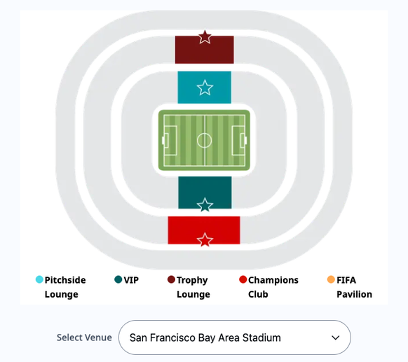 Hier befinden sich die Plätze für Hospitality-Ticket-Inhaber.