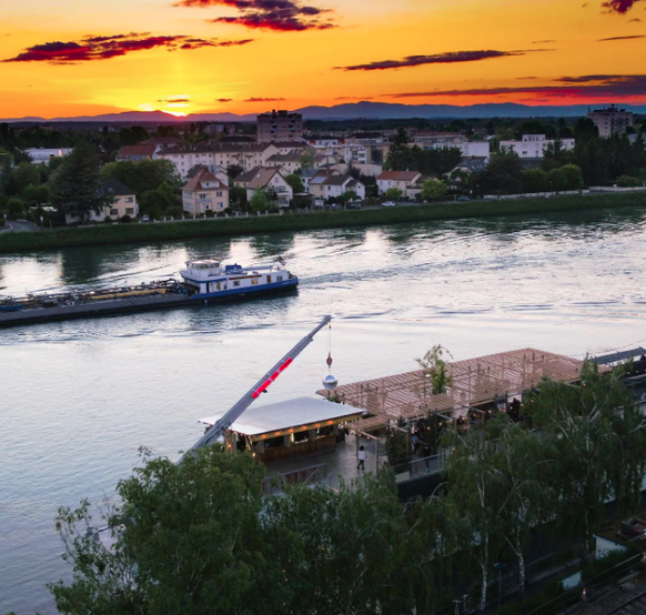 Nordstern from above, overlooking the Rhine in Basel