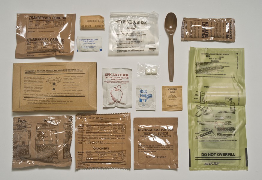 Copyright Sarah Lee - Ration packs and thier contents for G2. USA