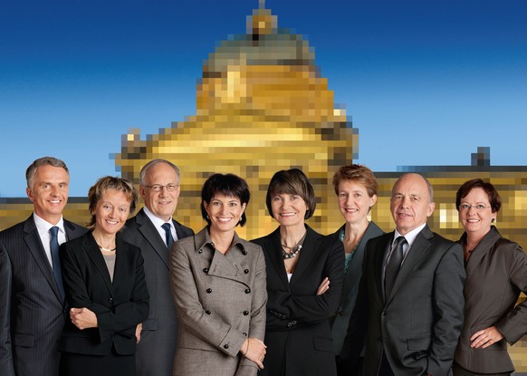 Frauen in der Überzahl: Der Bundesrat von 2010 mit Bundeskanzlerin Corina Casanova (ganz rechts).<br data-editable="remove">