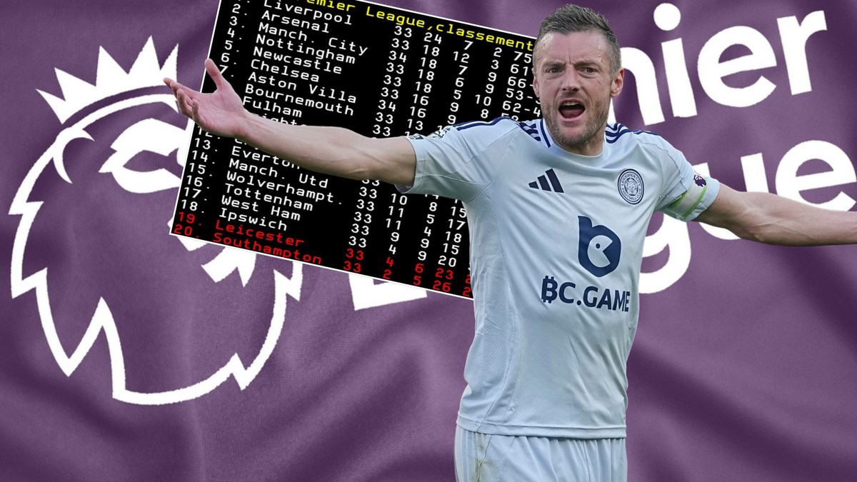 Jamie Vardy et Leicester sont d'ores et déjà relégués en deuxième division.