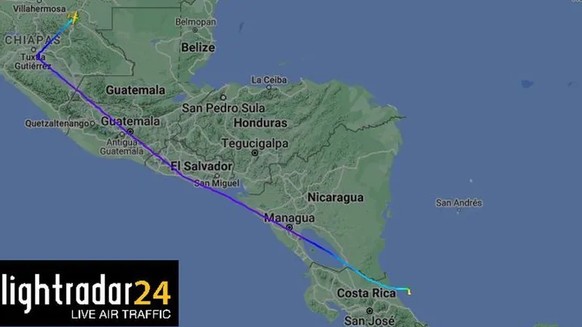 The plane disappeared from the radar about 40 km from Limón airport in Costa Rica.