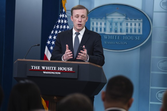 White House national security adviser Jake Sullivan speaks during a press briefing at the White House, Wednesday, April 24, 2024, in Washington. (AP Photo/Evan Vucci)
Jake Sullivan