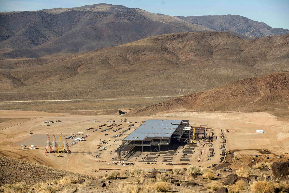 Tesla-Grossbaustelle in der Wüste Nevadas.