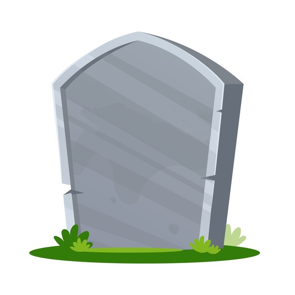 old tombstone flat vector illustration clipart isolated on white background