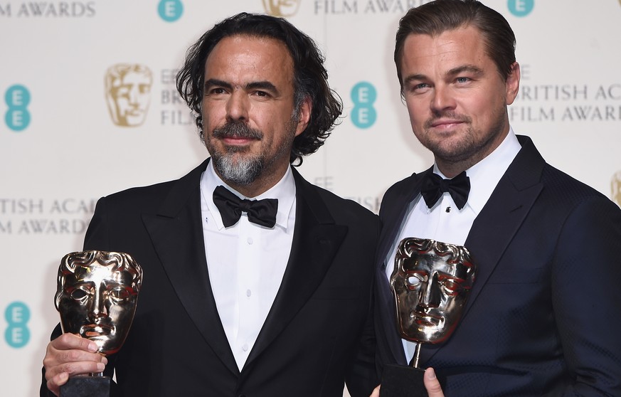 «The Revenant» -Regisseur Alejandro González Iñárritu und &nbsp;Leonardo DiCaprio.<br data-editable="remove">