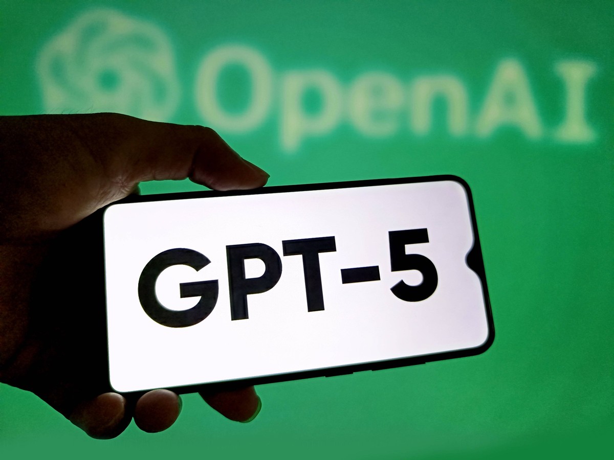 Illustration OpenAI GPT-5 SUQIAN, CHINA - AUGUST 7, 2025 - A illustration photo shows the GPT-5 displayed in a smartphone with the OpenAI logo in background in Suqian, Jiangsu Province, China on Augus ...
