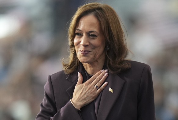Vice President Kamala Harris gestures as she delivers a concession speech for the 2024 presidential election, Wednesday, Nov. 6, 2024, on the campus of Howard University in Washington. (AP Photo/Steph ...