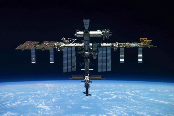 FILE - This photo provided by Roscosmos shows the International Space Station from a Russian Soyuz MS-19 spaceship after undocking on March 30, 2022. (Roscosmos State Space Corporation via AP, File)
S ...