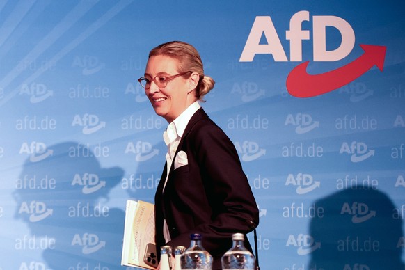 epa11579329 Alternative for Germany (AfD) right-wing political party deputy chairwoman Alice Weidel arrives for an AfD party press conference in Berlin, Germany, 02 September 2024. The far-right Alter ...