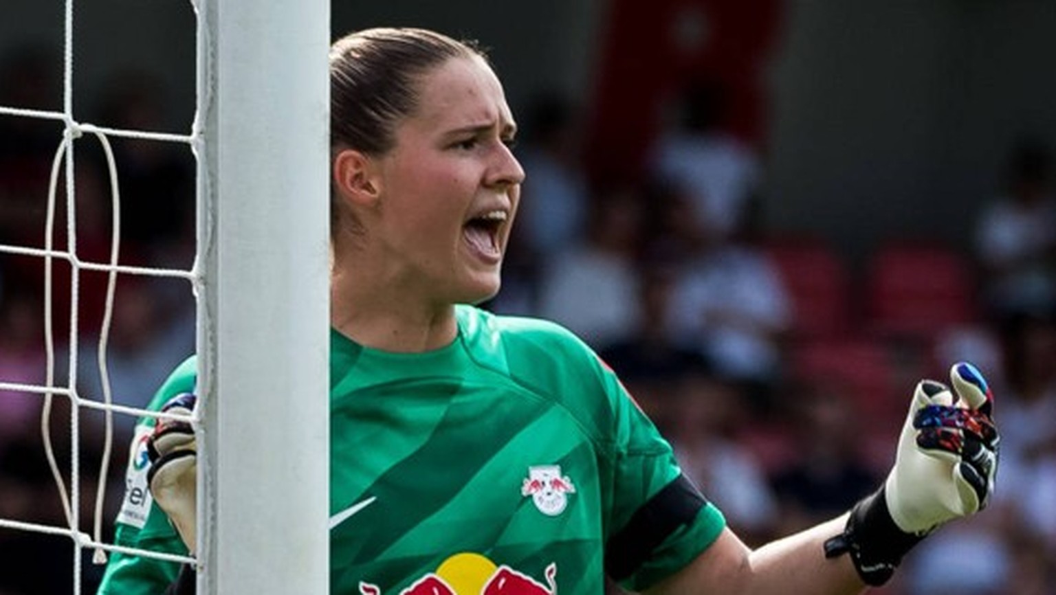 GOOGLE PIXEL Frauen Bundesliga: 1. FC Koeln - RB Leipzig 17.09.2023 Elvira Herzog RB Leipzig, 12 bruellt GOOGLE PIXEL Frauen Bundesliga, 1. FC Koeln - RB Leipzig, Koeln, Franz-Kremer-Stadion am 17.09. ...