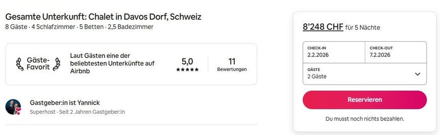 Teure WEF-Unterkünfte in Davos 2026