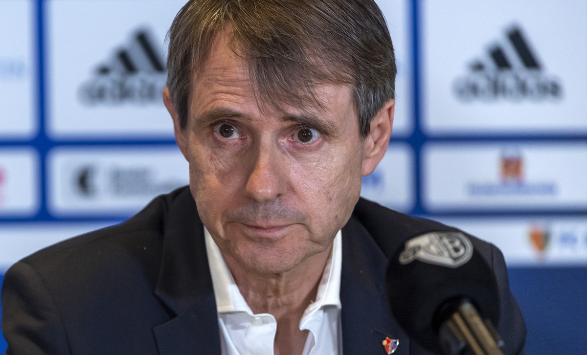 Praesident Bernhard Burgener bei der Vorstellung von Ciriaco Sforza als neuer Cheftrainer des FC Basel 1893 in Basel, am Donnerstag, 27. August 2020. (KEYSTONE/Georgios Kefalas)