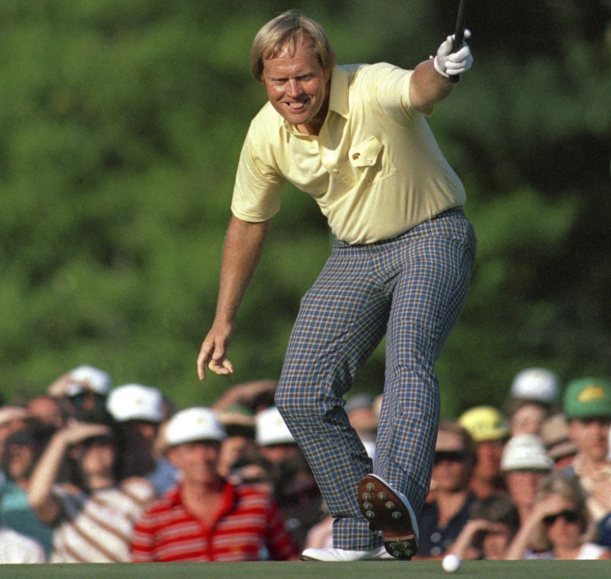 Jack Nicklaus hochkonzentriert bei seinem legendären Triumph bei den US-Masters 1986.