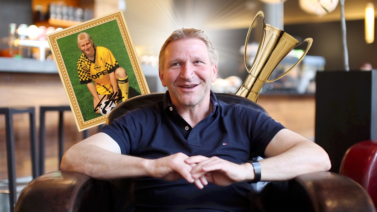 Einmal YB, immer YB: Erich Hänzi beim Interview im Stade de Suisse.