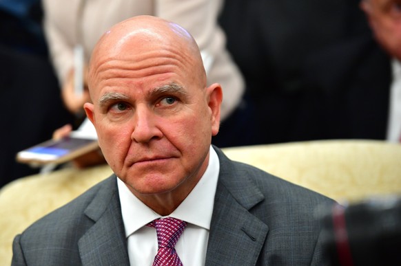 epa06616123 US National Security Advisor H.R. McMaster attends a meeting with US President Donald J. Trump and the Crown Prince Mohammed bin Salman of the Kingdom of Saudi Arabia in the Oval Office at ...