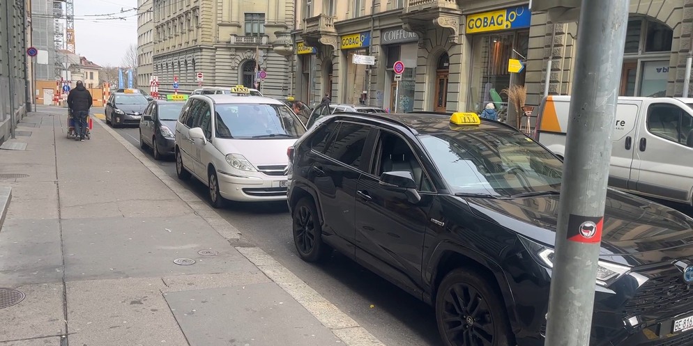 Taxis in der Berner Innenstadt.