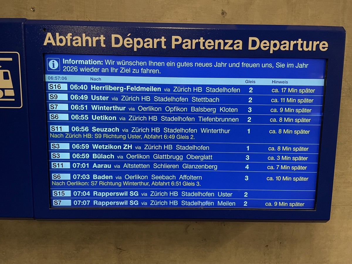 verspätung zürich